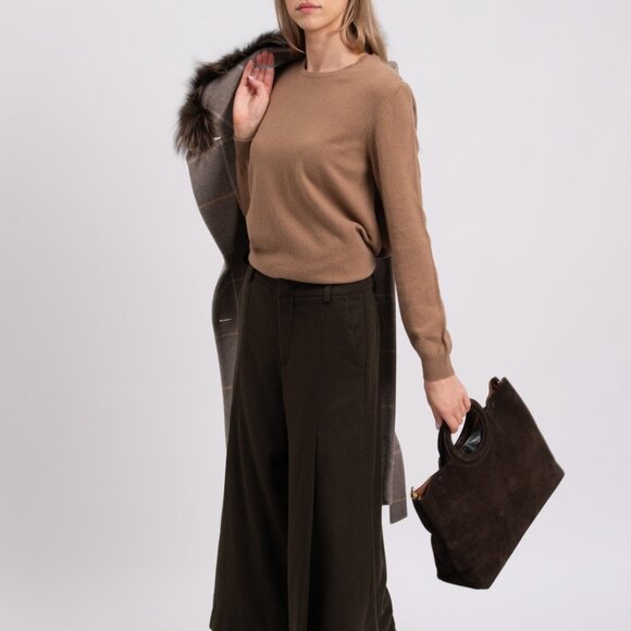 NWT MALO 100% Cashmere Sweater - IT44, US8, M, Taupe Tan, Crewneck - Picture 6 of 9